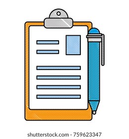 clipboard document with pen