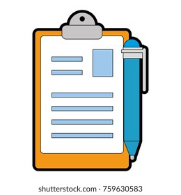 clipboard document with pen