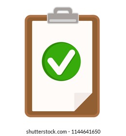 clipboard, document, resume with checklist icon, flat illustration for your design, stock vector