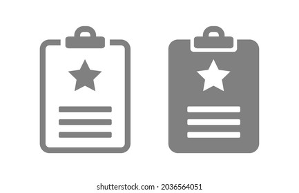Clipboard document with star icon. Customer loyalty, quality control,  customers reviews, service rating design concept. Illustration vector 