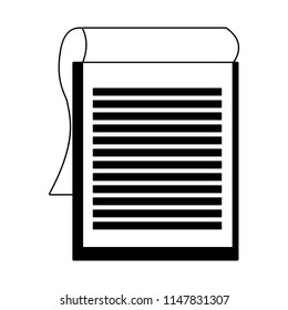 Clipboard document symbol in black and white