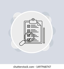 clipboard with documents with check boxes and pencil, flat design,