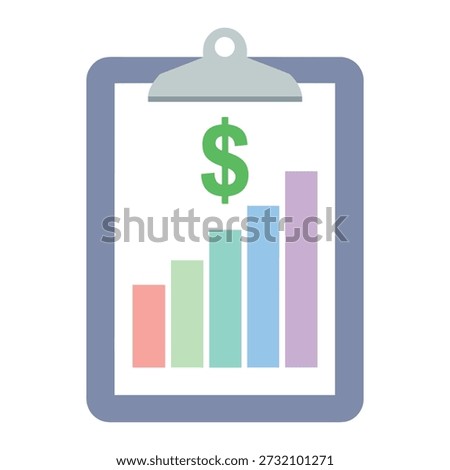 Clipboard with Dollar Sign and Bar Chart Growth