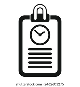 Clipboard duration event icon simple vector. Concept minute. Education agenda