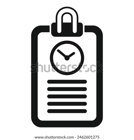 Clipboard duration event icon simple vector. Concept minute. Education agenda