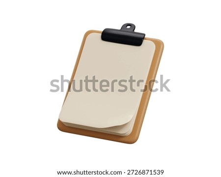Clipboard with empty note paper icon 3d render concept of clipboard with notebook page document icon vector illustration