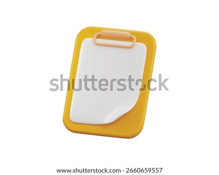 Clipboard with empty paper icon 3d render concept of clipboard note taking paper, academic school supplies, educational homework icon vector illustration