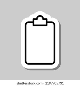 Clipboard, empty simple icon vector. Flat design. Sticker with shadow on gray background.ai
