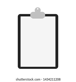 clipboard with empty white paper isolated on white background. 
vector illustration