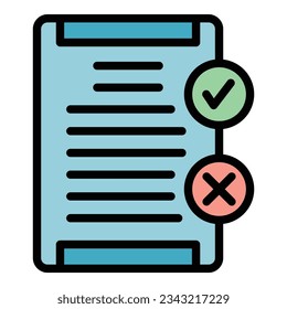 Clipboard event icon outline vector. Trade expo. Show hall color flat