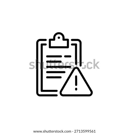 Clipboard with Exclamation Mark Indicates a Potential Error or Warning on Documentation