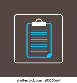 Clipboard File Document Checklist Icon Thin Line Simple Logo Minimalistic Style Vector Illustration