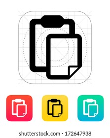 Clipboard with file icon. Vector illustration.