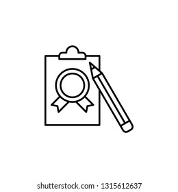 clipboard, file, pen icon. Element of marketing for mobile concept and web apps icon. Thin line icon for website design and development, app development. Premium icon