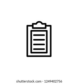 Clipboard file vector icon in line/outline style