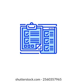 Clipboard Filled Line Icon. linear style sign for mobile concept and web design. Outline vector icon. Symbol, logo illustration