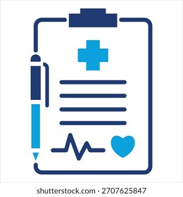 Clipboard Flat Blue Icon Vector Illustration