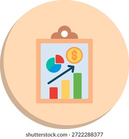 Ícone de Estilo de Círculo Plano da Área de Transferência