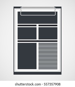Clipboard in a flat design ,isolated on white ,Vector illustration
