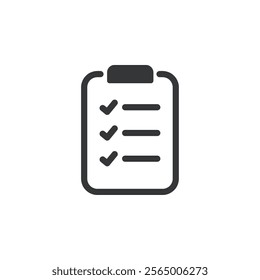 Clipboard flat glyph icon. Perfect pixel on transparent background