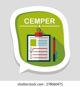 Clipboard flat icon with long shadow