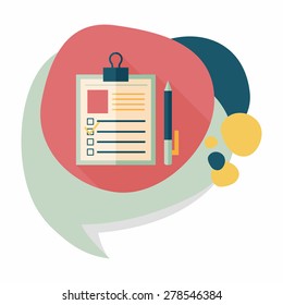 Clipboard flat icon with long shadow