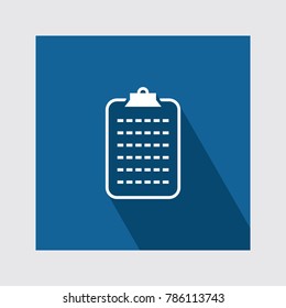 clipboard  flat icon with long shadow