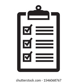 Clipboard flat illustration vector with approve reject tick and without pen ballpoint icon