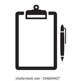 Clipboard flat illustration vector with ballpoint pen icon