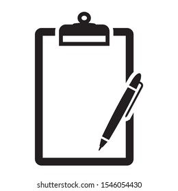 Clipboard flat illustration vector with ballpoint pen icon