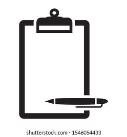 Clipboard flat illustration vector with ballpoint pen icon