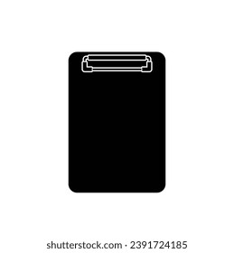 Clipboard flat silhouette vector on white background. Office supply icons. Stationery symbols. Element for office, school concept.