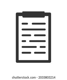 Clipboard in flat style isolated on white background. Vector illustration