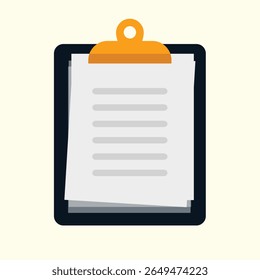 Clipboard with in flat style. Planning and organization of work vector illustration on isolated background. Document sign business concept.