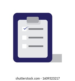 Clipboard Flat Vector Illustration, School and Education Icon Theme