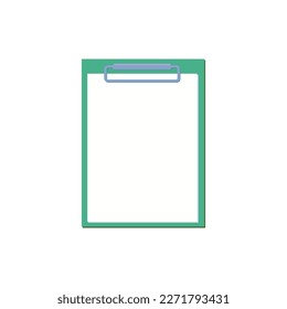 Clipboard is a folder. Completed list. Office. Vector illustration.