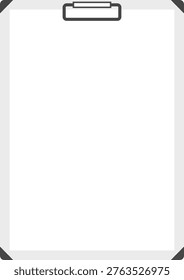 Clipboard frame illustration. Simple vertical notice board and checklist border.