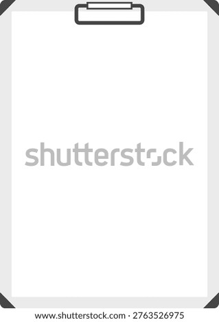 Clipboard frame illustration. Simple vertical notice board and checklist border.