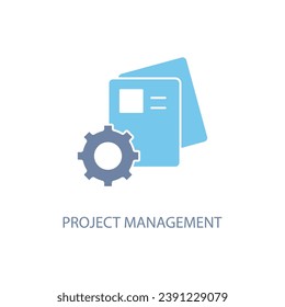 Clipboard with gear concept line icon. Simple element illustration. Clipboard with gear concept outline symbol design.