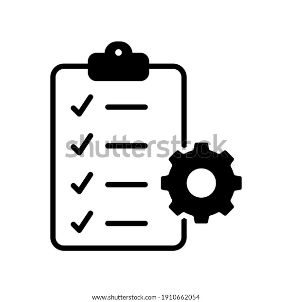 Clipboard Gear Icon Project Management Concept Stock Vector (Royalty ...