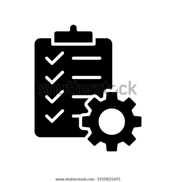 Clipboard Gear Icon Project Management Concept Stock Vector (Royalty ...