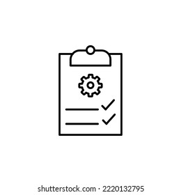 Portapapeles con icono de separación de velocidades. Icono de lista de comprobación de soporte técnico. Concepto de icono plano de administración
