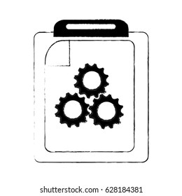 clipboard with gears icon image 
