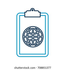 clipboard with global connection network image