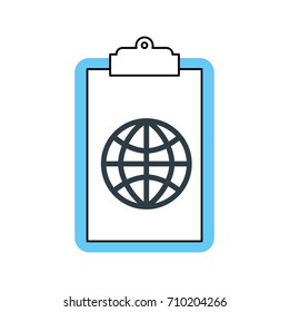 clipboard with global connection network image