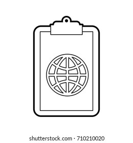 clipboard with global connection network image