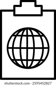  Clipboard with globe icon.  vector and not AI. Replaceable vector design.