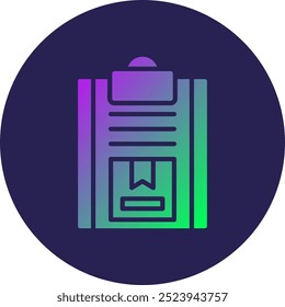 Clipboard Glyph Circle Gradient Icon