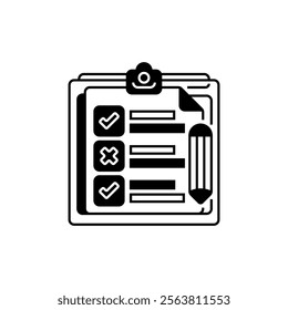 Clipboard Glyph Icon. linear style sign for mobile concept and web design. Outline vector icon.