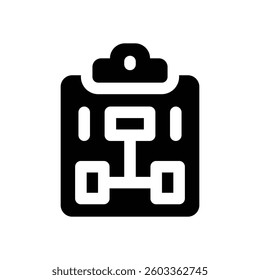 clipboard glyph icon. Strong and solid vector icon for websites, mobile interfaces, presentations, and visual branding. High quality and easy to edit.